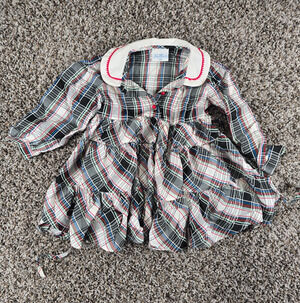 Vintage Her majesty Toddler Girls Sz 3T Tartan Plaid Collared Dress Holiday